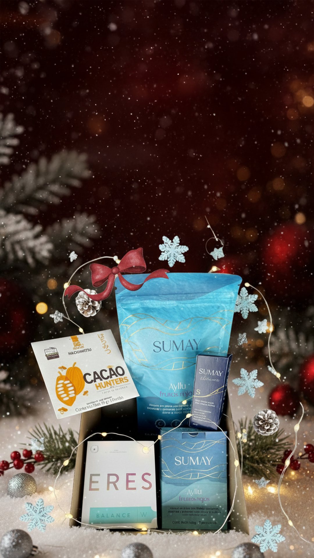 Cofre Bienestar Total: Doypack 400gr + Caja x 7 sachets + S Serum + Vela + Chocolate